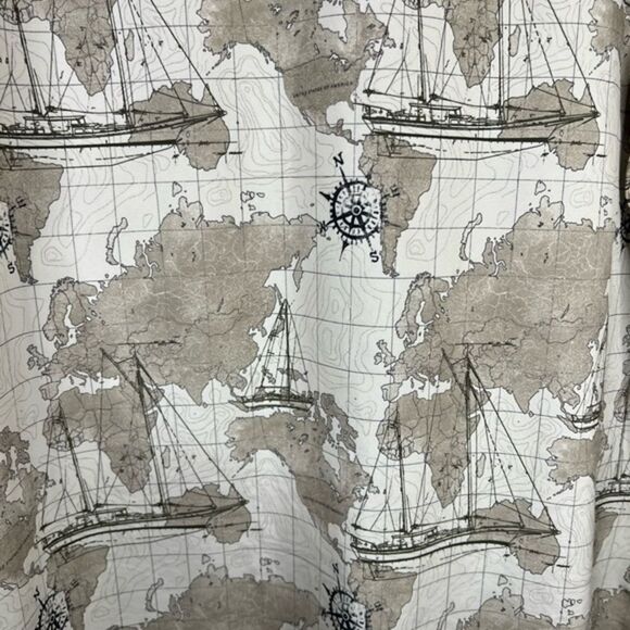 Chaps Nautical Performance Map‎ Sailboat Vented Fishing Shirt XXL Lightweight - Picture 3 of 9